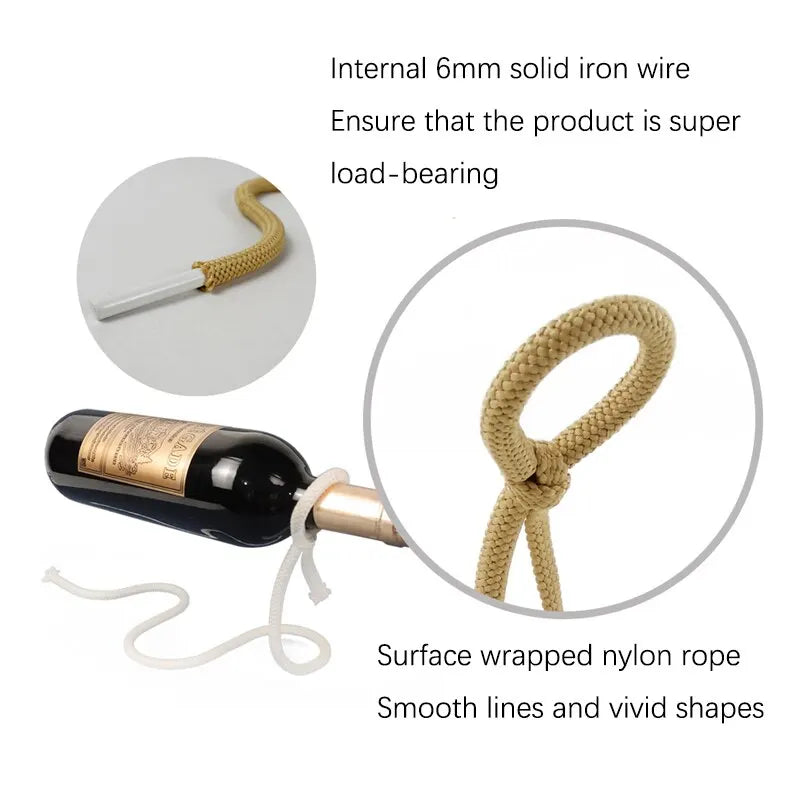 Suspended Rope Wine Rack