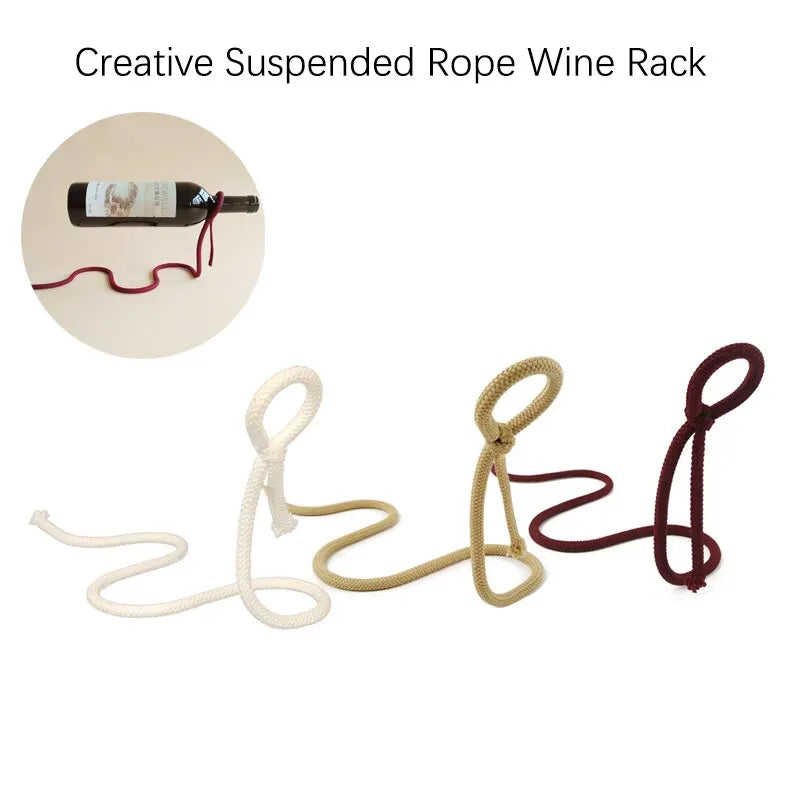 Suspended Rope Wine Rack