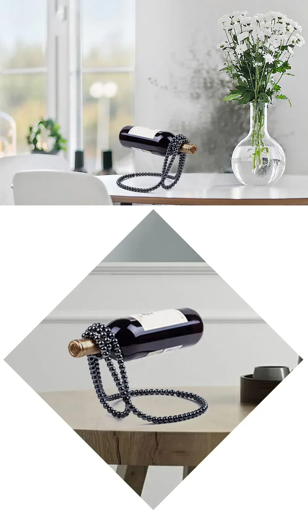 Luxury Pearl Necklace Wine Rack