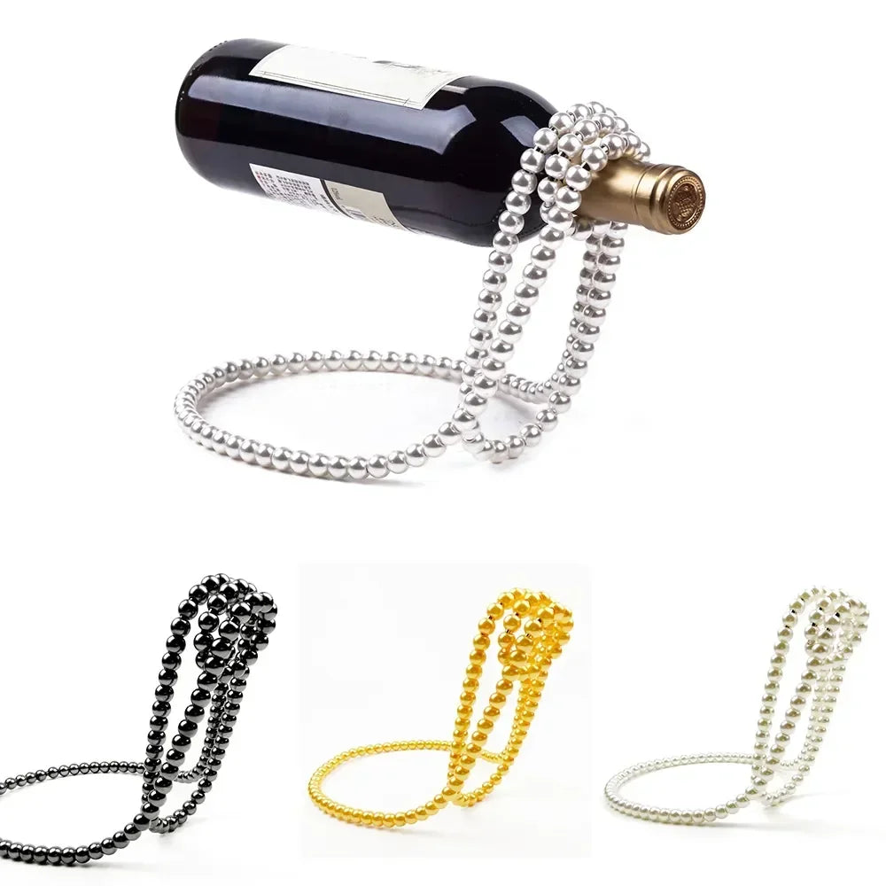 Luxury Pearl Necklace Wine Rack