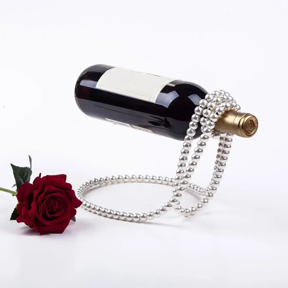 Luxury Pearl Necklace Wine Rack